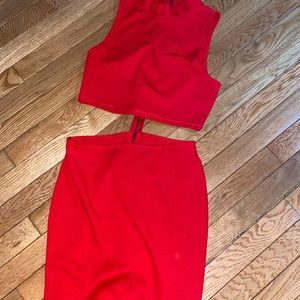 forever 21 red set dress